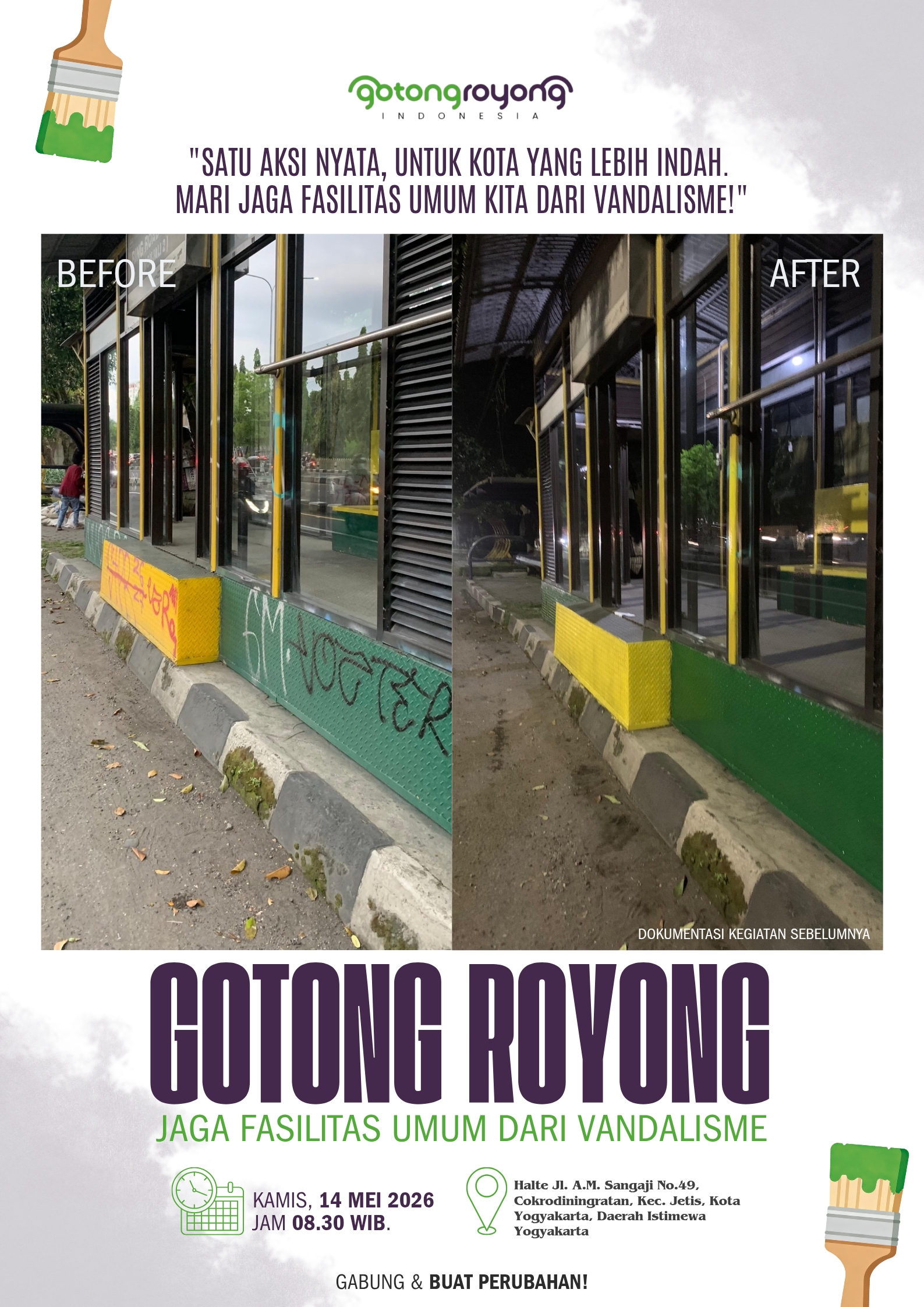 Aksi Jaga Fasilitas Umum dari Vandalisme